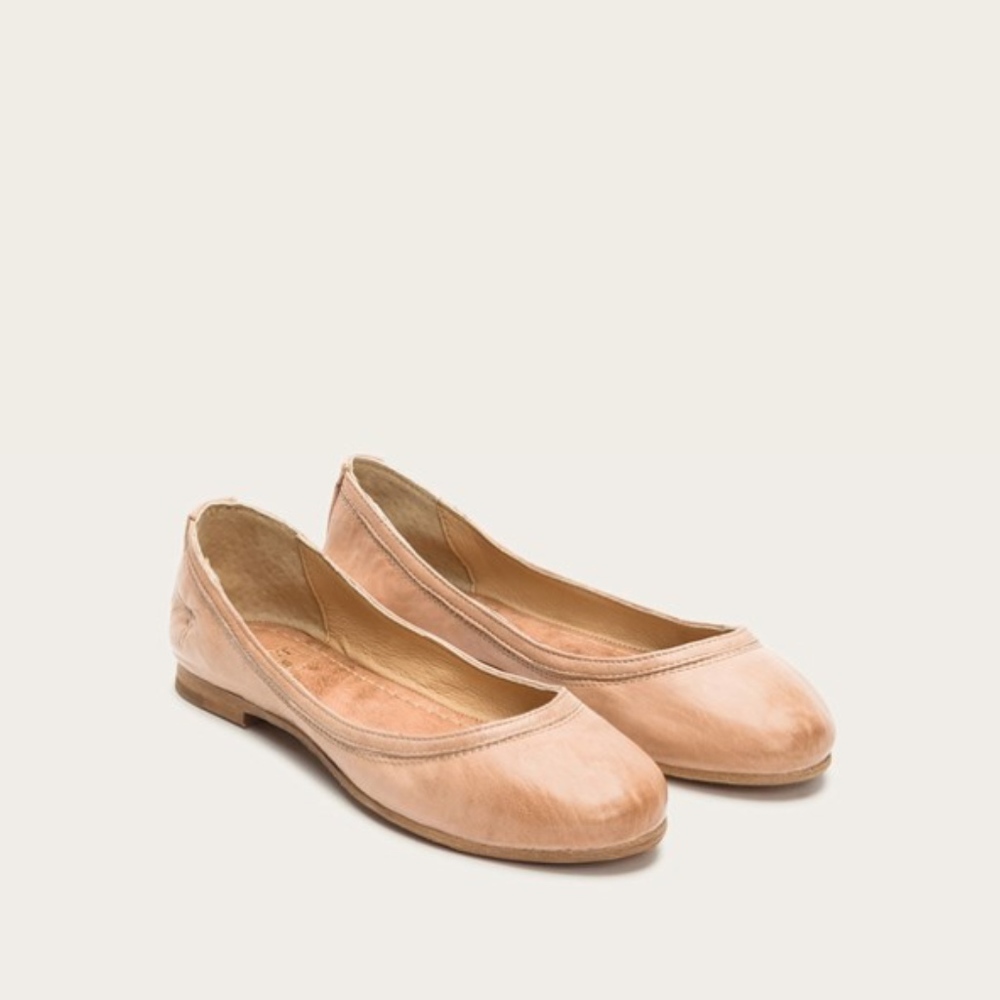 Frye Carson Ballet Flats Beige/Tan Leather Size 8